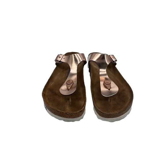 Birkenstock Women's Rose Gold Gizeh T-Strap Sandals Size 40 Narrow - Picture 3 of 8